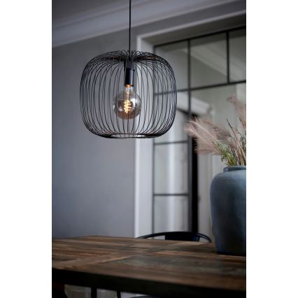 Nordlux - Lampada a sospensione BERONI con cavo 1xE27/60W/230V, nero, diam. 40 cm