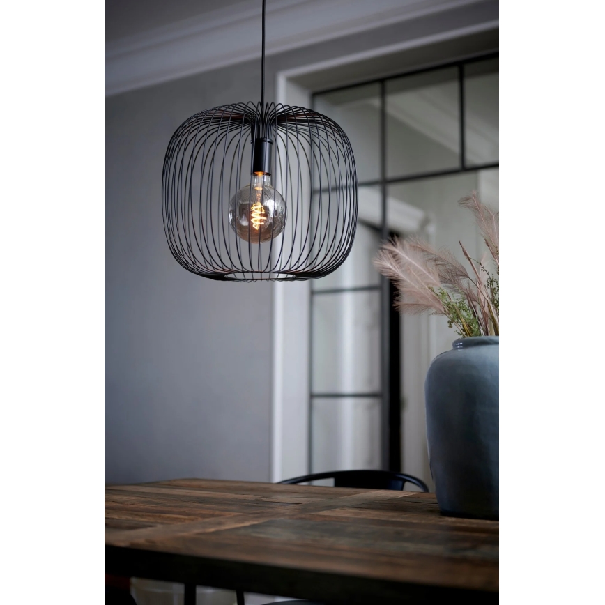 Nordlux - Lampada a sospensione BERONI con cavo 1xE27/60W/230V, nero, diam. 40 cm