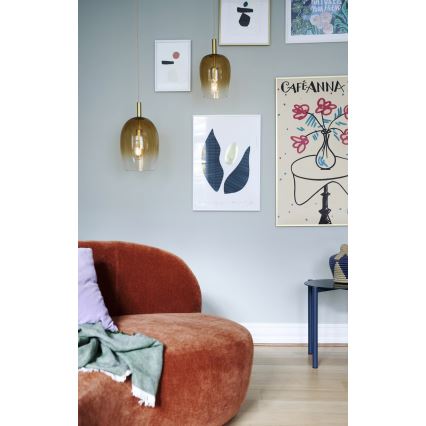 Nordlux - Lampada a sospensione con cavo UMA 1xE27/40W/230V Ø 23 cm marrone/fumé