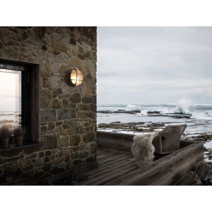 Nordlux - Lampada da parete per esterni POLPERRO 1xE27/12,5W/230V IP64 ottone