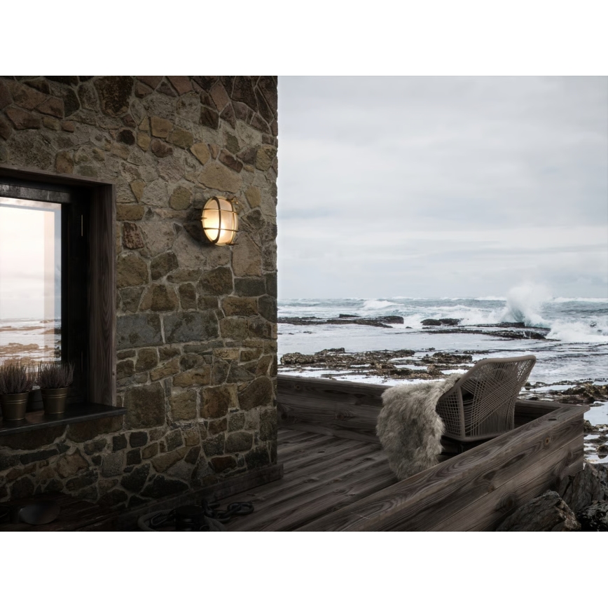 Nordlux - Lampada da parete per esterni POLPERRO 1xE27/12,5W/230V IP64 ottone