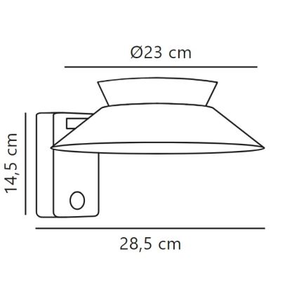 Nordlux - Lampada da parete solare a LED con sensore JUSTINA LED/5W/3,7V IP44 1800 mAh