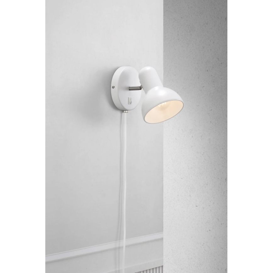 Nordlux - Lampada da parete TEXAS 1xE27/60W/230V bianca