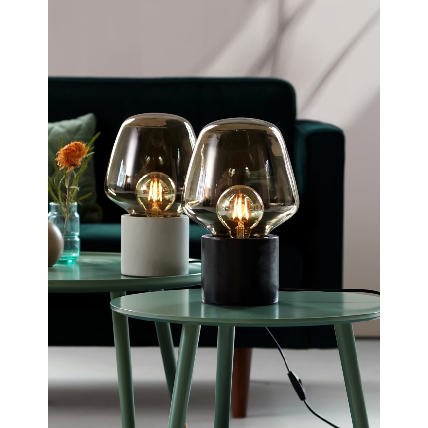 Nordlux - Lampada da tavolo CHRISTINA 1xE27/25W/230V calcestruzzo/nero
