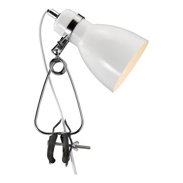 Nordlux - Lampada da tavolo con morsetto CYCLONE 1xE14/15W/230V bianco