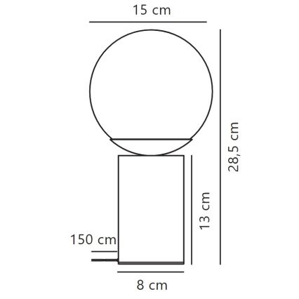 Nordlux - Lampada da tavolo LILLY 1xE14/25W/230V marmo/grigio