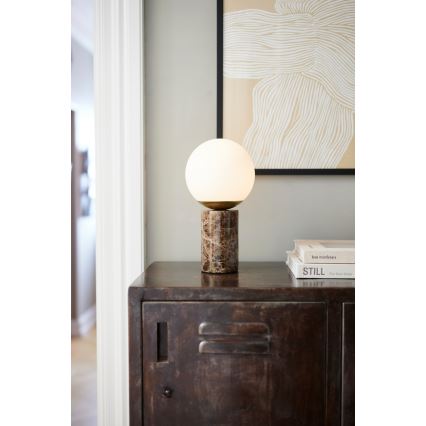 Nordlux - Lampada da tavolo LILLY 1xE14/25W/230V marmo/marrone