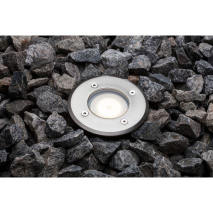 Nordlux - Lampada segnapasso da esterno PATO 1xGU10/35W/230V IP65 cromo opaco arrotondato