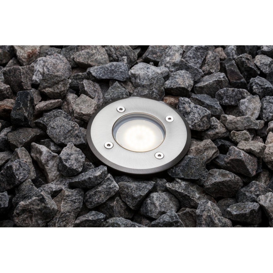 Nordlux - Lampada segnapasso da esterno PATO 1xGU10/35W/230V IP65 cromo opaco arrotondato