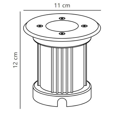 Nordlux - Lampada segnapasso da esterno PATO 1xGU10/35W/230V IP65 cromo opaco arrotondato