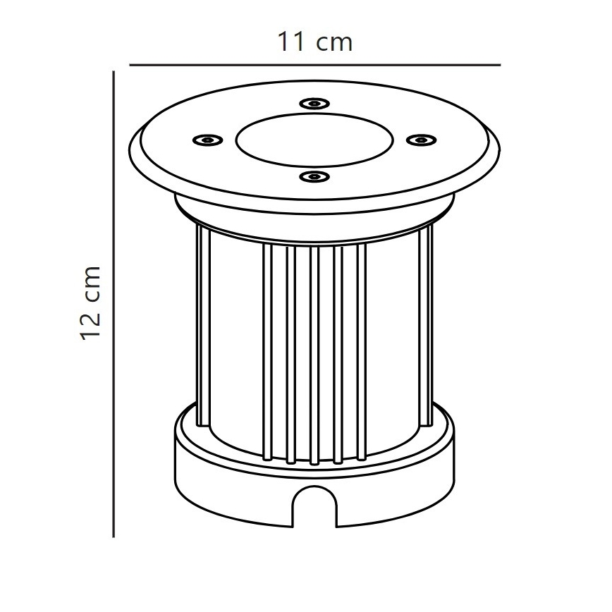 Nordlux - Lampada segnapasso da esterno PATO 1xGU10/35W/230V IP65 cromo opaco arrotondato