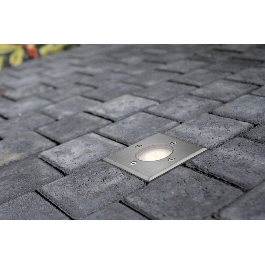 Nordlux - Lampada segnapasso da esterno PATO 1xGU10/35W/230V IP65 cromo opaco quadrato