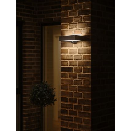 Nordlux - Lampada da parete solare LED con sensore MONAY LED/5W/5V 3000K IP44 2000 mAh nero