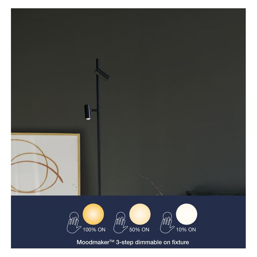 Nordlux - Lampadaire tactile à intensité variable OMARI 2xLED/3,2W/230V noir