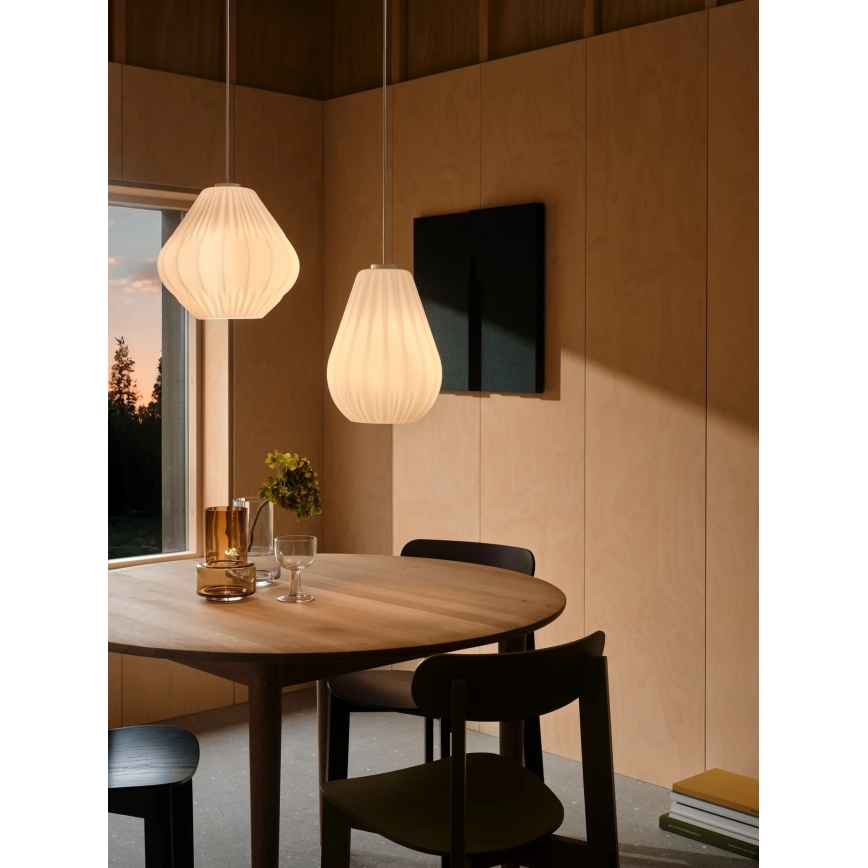 Nordlux - Lampadario a sospensione con cavo MALUCA 1xE27/15W/230V Ø 29 cm bianco