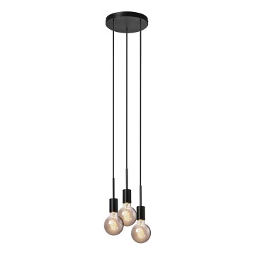 Nordlux - Lampadario a sospensione con cavo PACO 3xE27/25W/230V nero