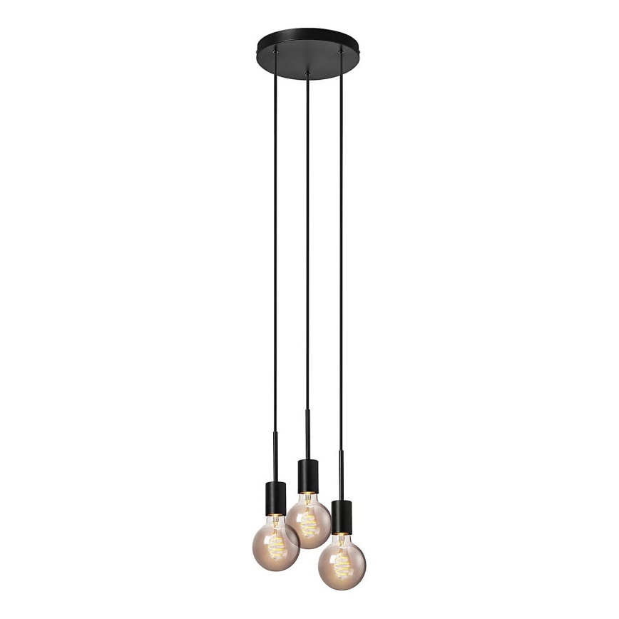 Nordlux - Lampadario a sospensione con cavo PACO 3xE27/25W/230V nero