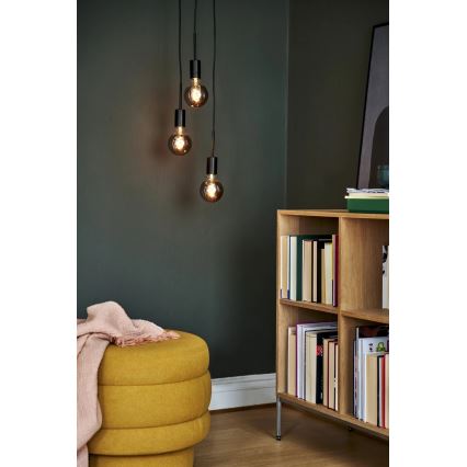 Nordlux - Lampadario a sospensione con cavo PACO 3xE27/25W/230V nero