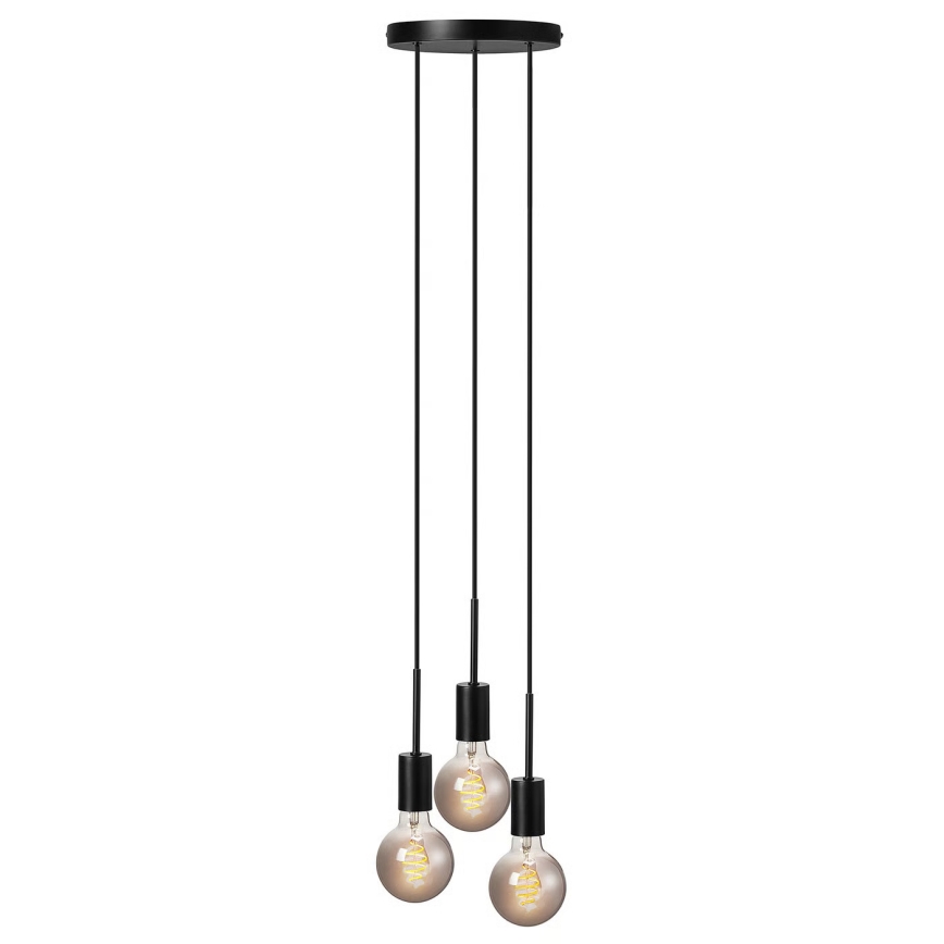 Nordlux - Lampadario a sospensione con cavo PACO 3xE27/25W/230V nero