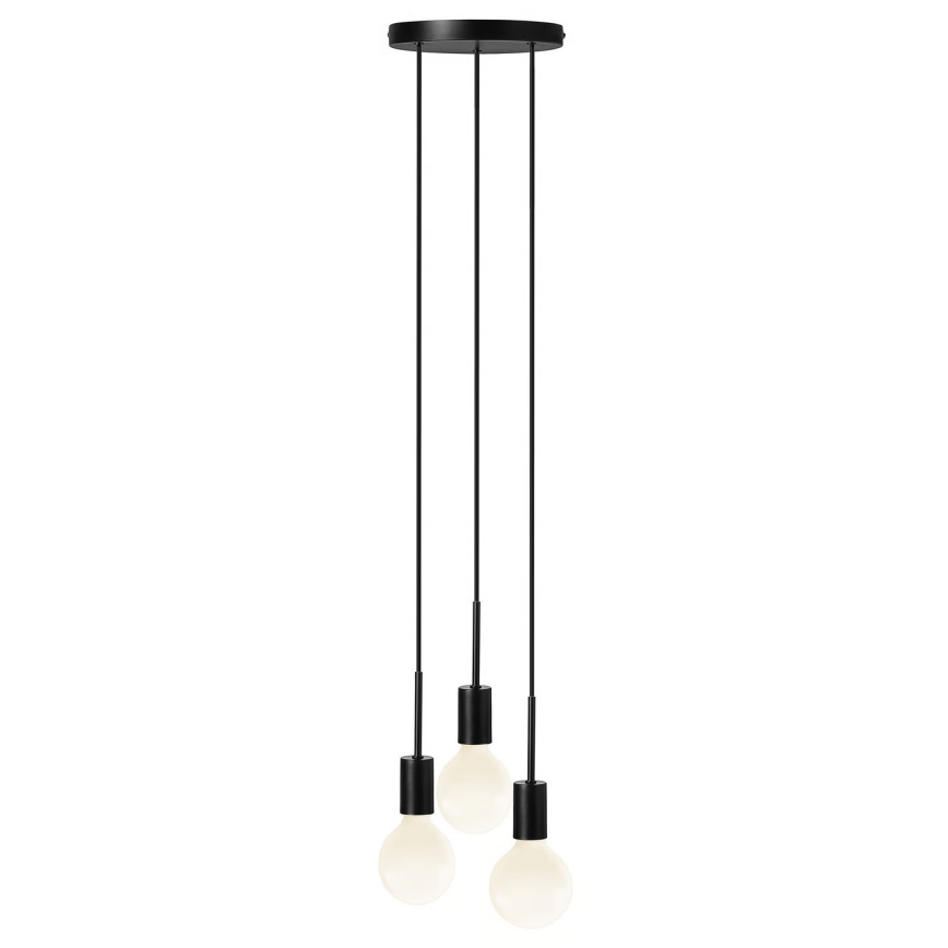Nordlux - Lampadario a sospensione con cavo PACO 3xE27/25W/230V nero