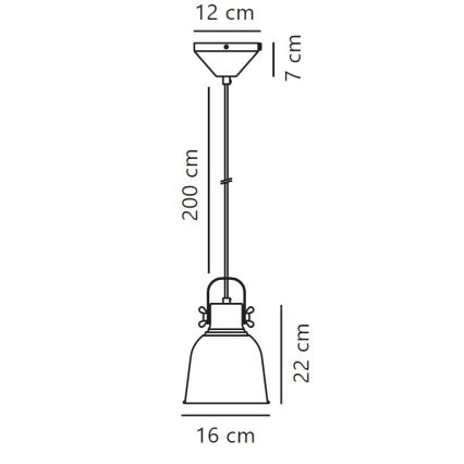 Nordlux - Lampadario a sospensione con filo ADRIAN 1xE27/25W/230V diametro 16 cm grigio