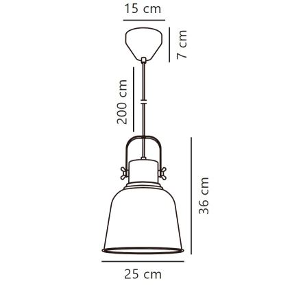 Nordlux - Lampadario a sospensione con filo ADRIAN 1xE27/25W/230V diametro 25 cm grigio