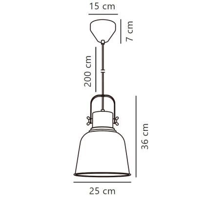 Nordlux - Lampadario a sospensione con filo ADRIAN 1xE27/40W/230V diametro 25 cm antracite