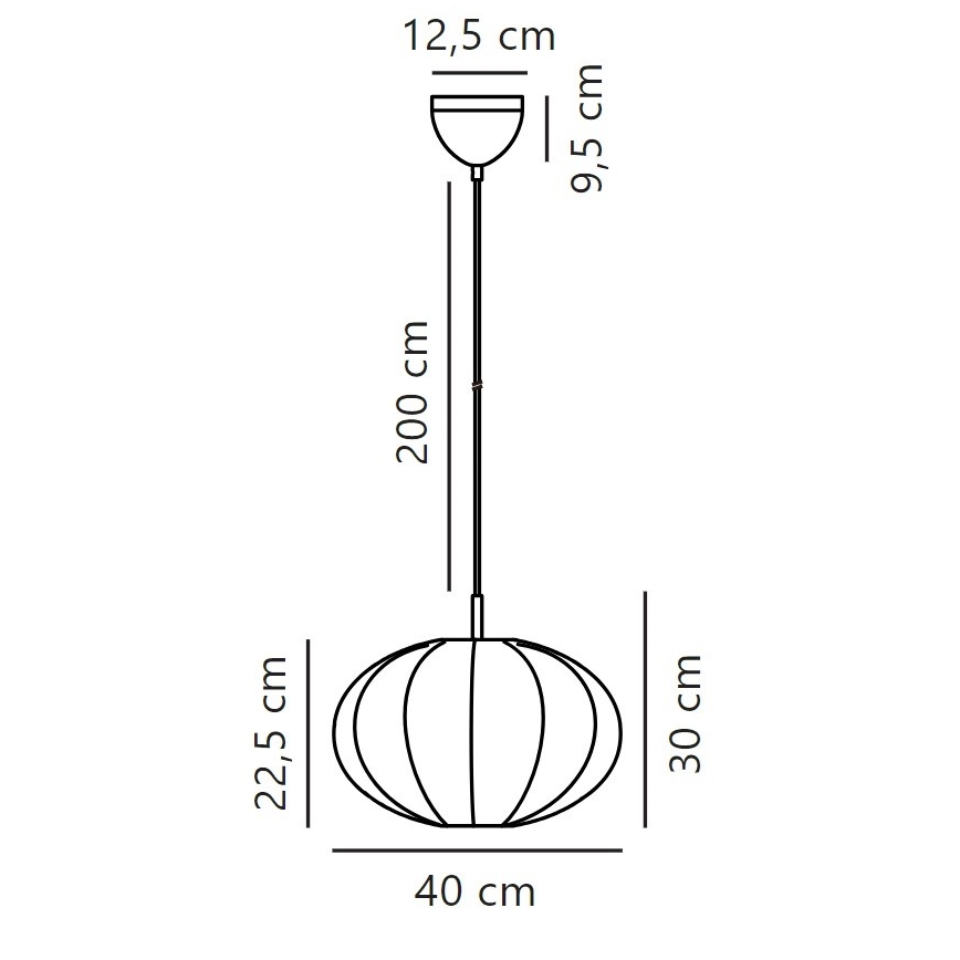 Nordlux - Lampadario a sospensione con filo AERON 1xE27/40W/230V diametro 40 cm