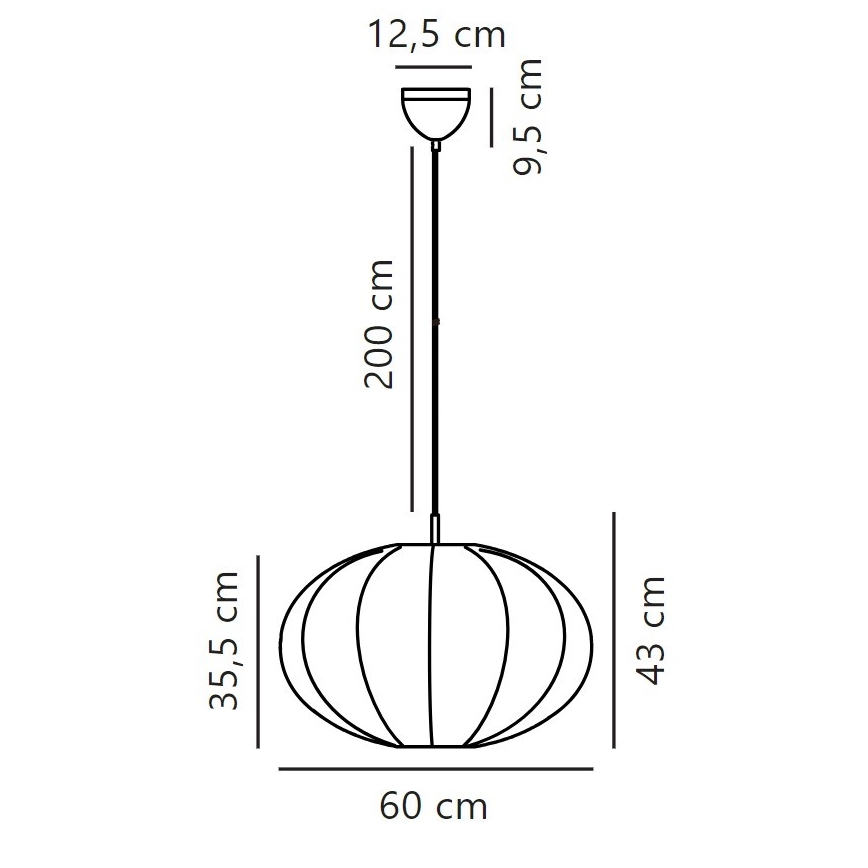Nordlux - Lampadario a sospensione con filo AERON 1xE27/40W/230V diametro 60 cm