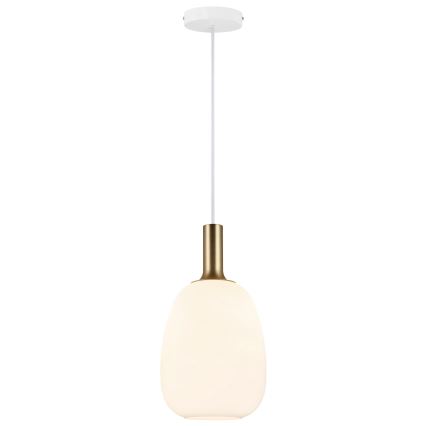Nordlux - Lampadario a sospensione con filo ALTON 1xE27/60W/230V bianco/nero/ottone