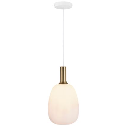 Nordlux - Lampadario a sospensione con filo ALTON 1xE27/60W/230V bianco/nero/ottone