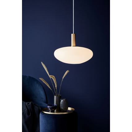 Nordlux - Lampadario a sospensione con filo ALTON 1xE27/60W/230V bianco/nero/ottone