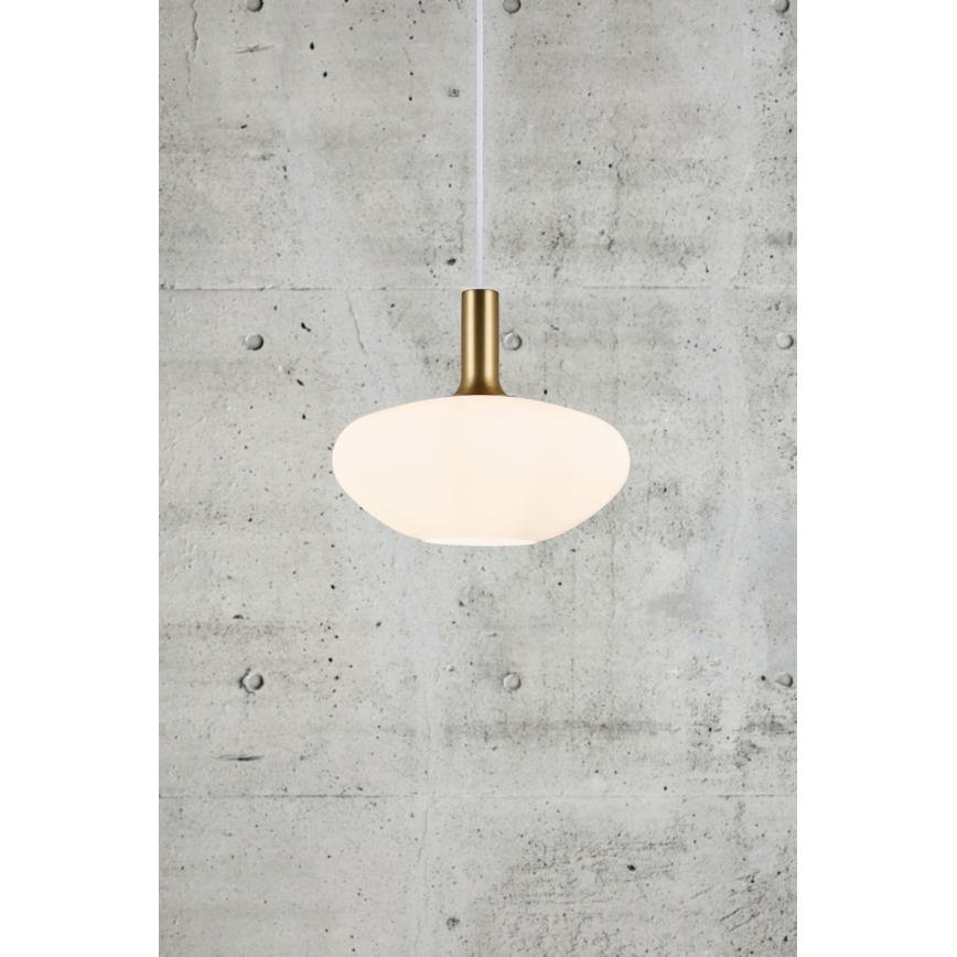 Nordlux - Lampadario a sospensione con filo ALTON 1xE27/60W/230V bianco/nero/ottone