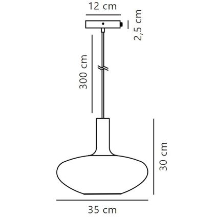 Nordlux - Lampadario a sospensione con filo ALTON 1xE27/60W/230V bianco/nero/ottone