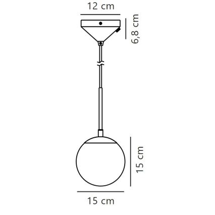 Nordlux - Lampadario a sospensione con filo GRANT 1xE14/15W/230V diametro 15 cm