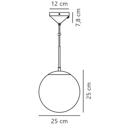 Nordlux - Lampadario a sospensione con filo GRANT 1xE27/25W/230V diametro 25 cm