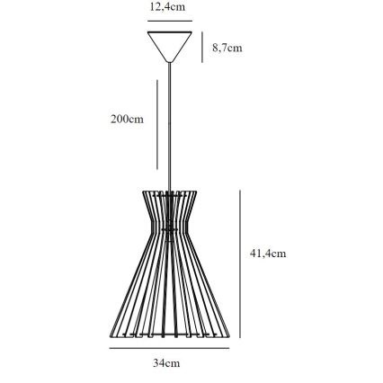 Nordlux - Lampadario a sospensione con filo GROA 1xE27/60W/230V