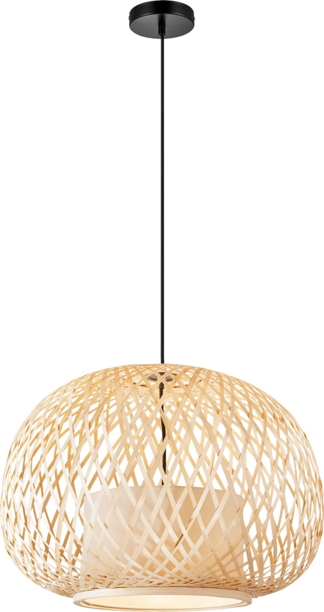 Nordlux - Lampadario a sospensione con filo HISOKA 1xE27/40W/230V nero/bambù