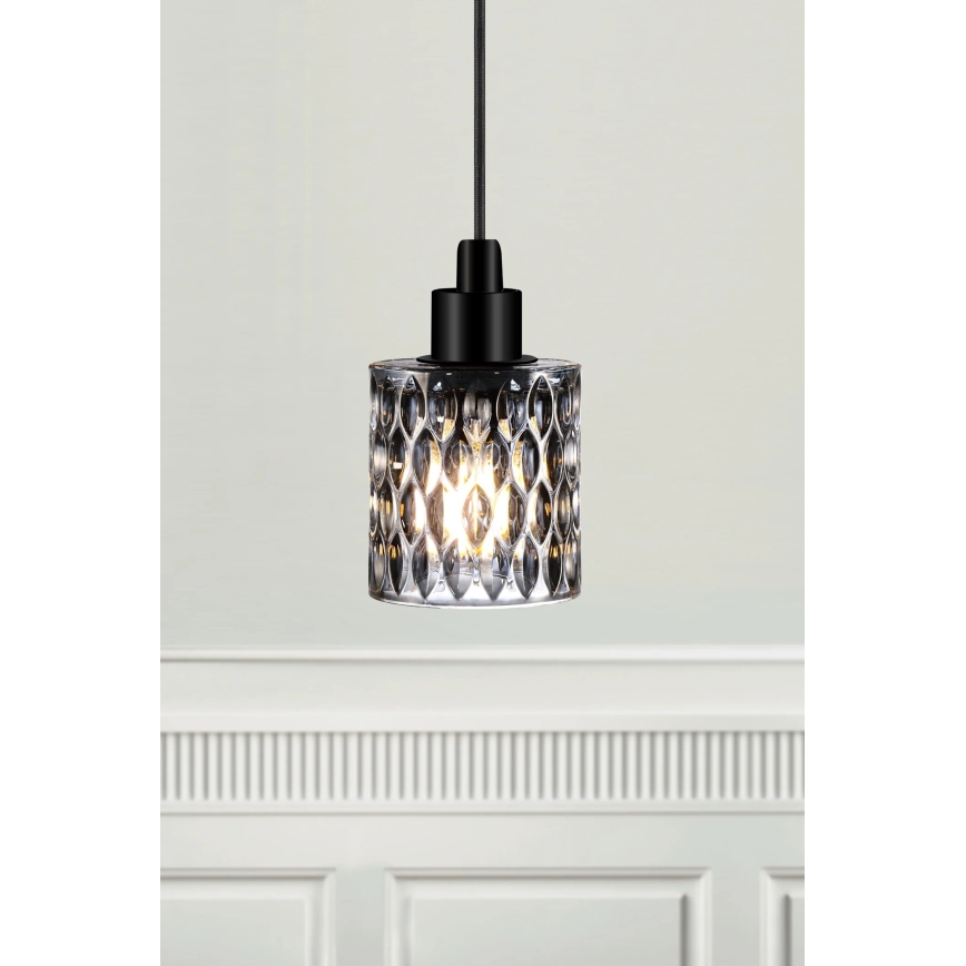 Nordlux - Lampadario a sospensione con filo HOLLYWOOD 1xE27/60W/230V fumé