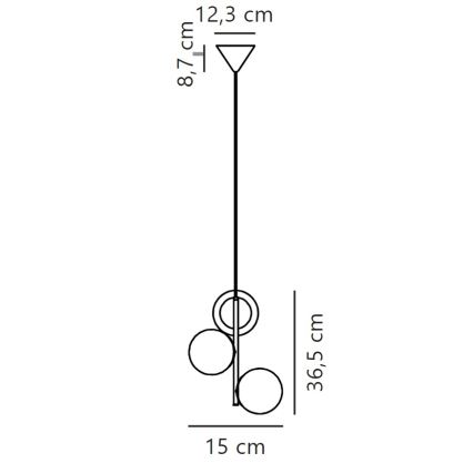 Nordlux - Lampadario a sospensione con filo LILLY 3xE14/40W/230V oro