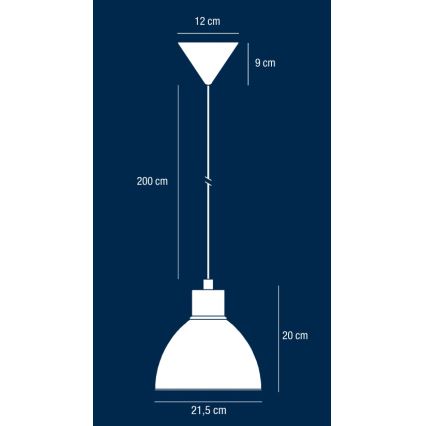 Nordlux - Lampadario a sospensione con filo POP 1xE27/40W/230V nero/oro
