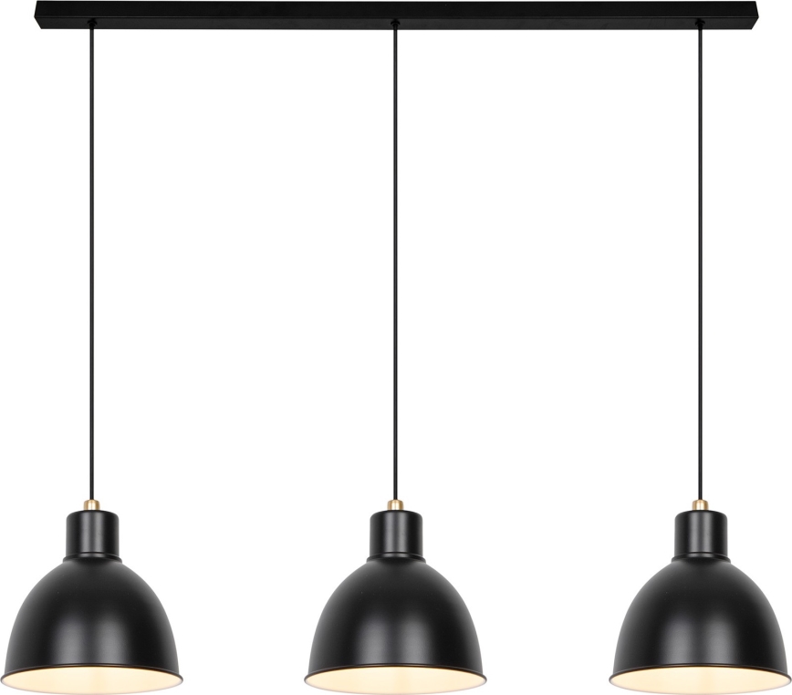 Nordlux - Lampadario a sospensione con filo POP 3xE27/40W/230V nero/oro