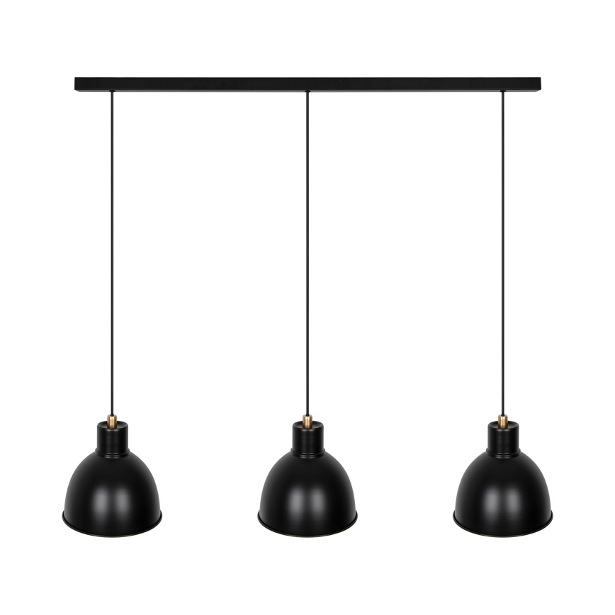Nordlux - Lampadario a sospensione con filo POP 3xE27/40W/230V nero/oro