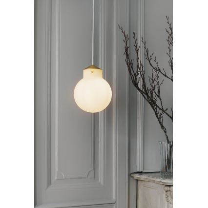Nordlux - Lampadario a sospensione con filo RAITO 1xE27/25W/230V ottone/bianco
