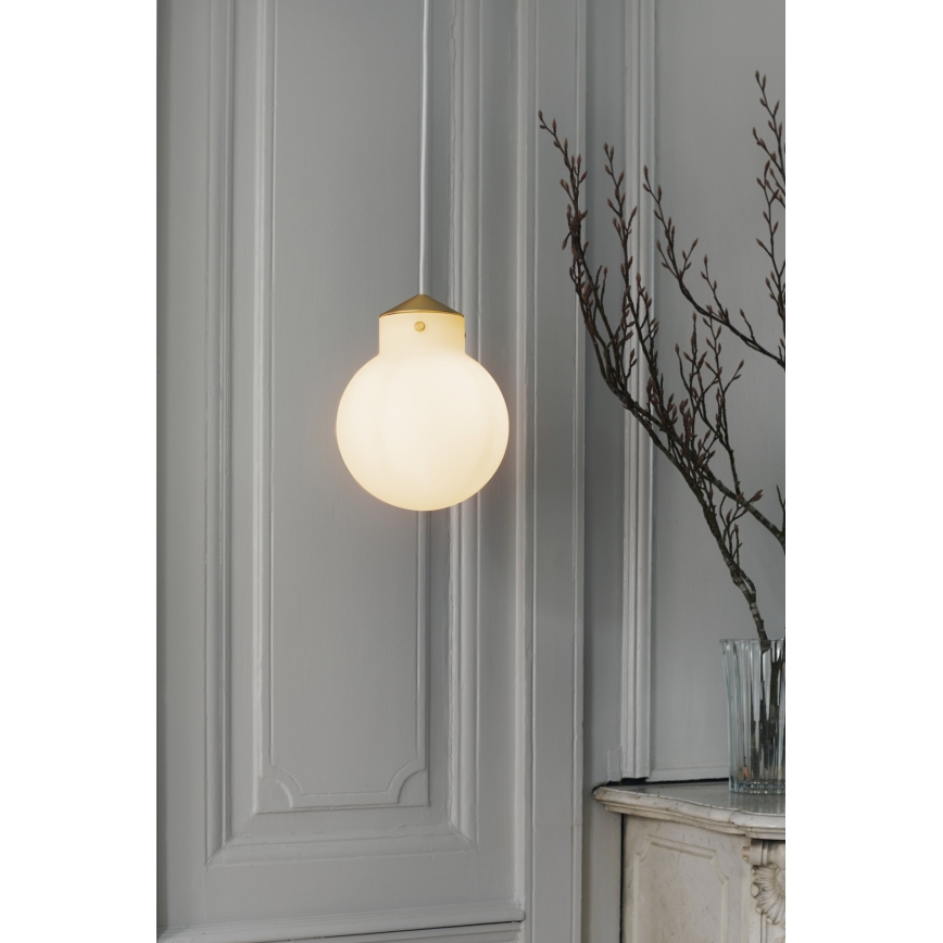 Nordlux - Lampadario a sospensione con filo RAITO 1xE27/25W/230V ottone/bianco