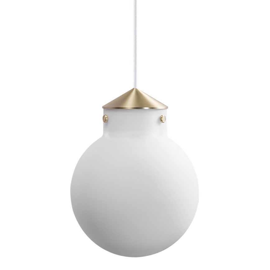 Nordlux - Lampadario a sospensione con filo RAITO 1xE27/25W/230V ottone/bianco