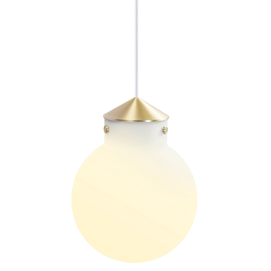 Nordlux - Lampadario a sospensione con filo RAITO 1xE27/25W/230V ottone/bianco