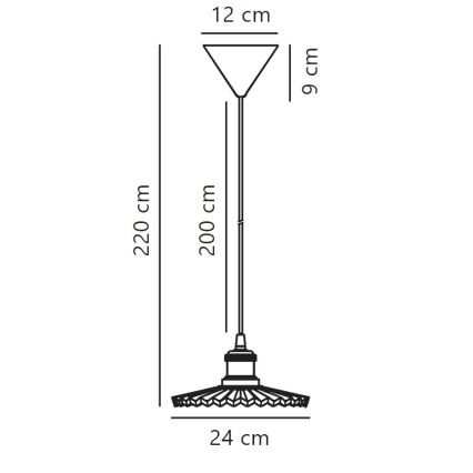 Nordlux - Lampadario a sospensione con filo TORINA 1xE27/40W/230V diametro 24 cm