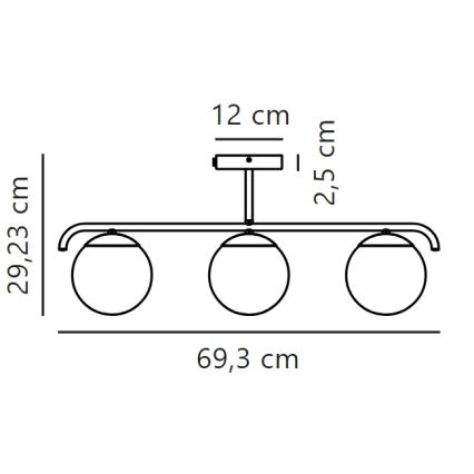 Nordlux - Lampadario a sospensione con supporto rigido GRANT 3xE14/25W/230V nero