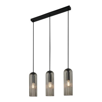 Nordlux - Lampadario a sospensione su cavo MIELLA 3xE27/25W/230V nero/fumé